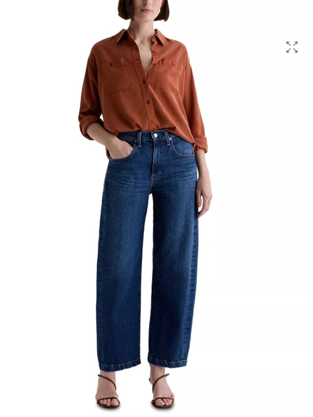 AG Hattie High Rise Cropped Barrel Jeans in VP Dynasty